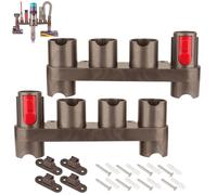 Ninthseason Wall Mount Organizer for Dyson V15 V12 V11 V10 V8 V7, Cordless Vacuum Cleaner Accessory Holder with 10 Storage Sockets, Attachment Tool Rack (2 Pack)