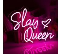 NINTHVEEN Slay Queen Neon Sign，Led Neon Light，Neon Signs For Bedroom Wall Decor，Game Room Decor，Birthday Gifts for Girl，Gamer Gifts，Gift For Valentines Christmas
