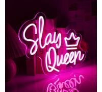 NINTHVEEN Slay Queen Neon Sign，Led Neon Light，Neon Signs For Bedroom Wall Decor，Game Room Decor，Birthday Gifts for Girl，Gamer Gifts，Gift For Valentines Christmas