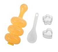 NINVVS 1 Pcs 3 Grid Rice Ball Mold with Rice Spoon and 2 Pcs DIY Rice Ball Mold, Lunch Box, Sushi Mold, Non-Stick Rice Ball Shaker, Sushi Roller Making Kit