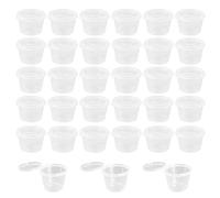 NINVVS 100 Transparent Dipping Boxes, 25ml, Rectangular, Snap Lid, Eco-friendly PP Plastic, Minimalist Style, Sauce Box, 3x3x4.5cm, Restaurant Takeout Containers