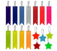 NINVVS 16-Piece set of 2 Kind Reflective Pendants, Safety Reflective Pendants, Flag Reflectors, Star Reflective Pendants, Child Safety Pendants