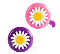 NINVVS 2 Pcs Children's Bicycle Bells, Flower Bicycle Bells, Cute Toddler Bells, Suitable for Boys and Girls, Ideal Accessories for Children's Bicycles (purple, pink)