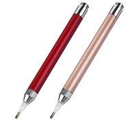 NINVVS 2 Pieces Diamond Spot Lighting Pen with Light, Diamond Spot Brush, Diamond Art Pen, Diamond Art Accessories and Tools, Embroidery Supplies Diamond Ballpoint Pen, Multicolor
