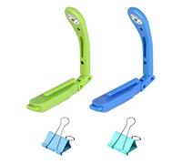 NINVVS 2 Pieces of Book Reading Night Light, with 4 Pieces of Metal Binder, Portable Mini Night Light, with Clip to Hold Books, Night Reading Book Light, Foldable Table Lamp.