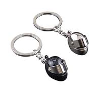 NINVVS 2 pieces of helmet keychain, creative metal pendant, 3D mini helmet keychain, car key decoration accessories, unisex