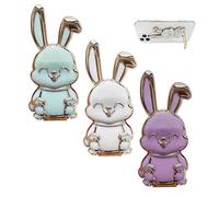 NINVVS 3-Piece Cute Rabbit Mobile Phone Holder - Desktop 3D With Telescopic Rod, Foldable Design, Trolley Stand