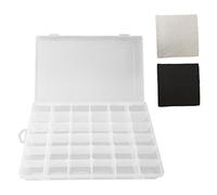 NINVVS 36 Mesh Transparent Plastic Jewelry Box with 2 Pcs Cleaning Cloth, Handicraft Storage Box, Organizer, Detachable Compartment for Store Toys, Jewelry, Beads, Earrings