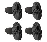 NINVVS 4 Pairs of Reusable Overshoes, Waterproof Cloth Shoe Covers, Non-slip Thickened Shoe Covers On Rainy Days, Machine Washable Household Dust-Proof and Anti-Fouling Black Shoe Covers.