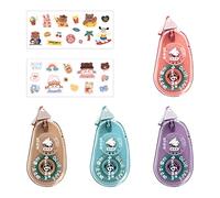 NINVVS 4 Rolls of Glue Roller Tape, Double-sided Tape Tape Dispenser, Suitable for Crafts, Photo Albums, Diaries, Paper-cutting, Making Cards, Come with 2 Pieces Handmade DIY Stickers