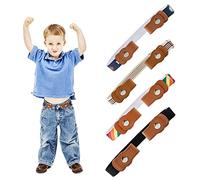 NINVVS 4pcs Children's Belt, Adjustable Elastic, Buckle-Free, 35-50cm, Unisex, Black, Beige, Blue, Red, Multi, Striped