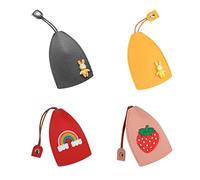 NINVVS 4Pcs Cute Creative Pull-out Key Case, Cartoon Pu Leather Key Case, Cartoon Pull-Out Key Case, Car Key Case, Large-Capacity Car Keychain for Storing Keys, Unisex