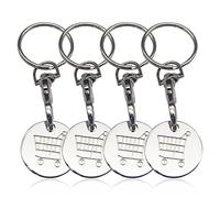 NINVVS 4pcs Shopping Cart Keychains, Metal Keychains, Shopping Cart Chip Keychains, Shopping Cart Unlocker Unisex Birthday and Thanksgiving Gifts