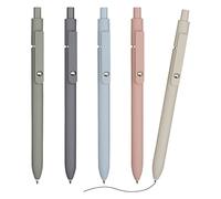 NINVVS 5 pcs retractable neutral ballpoint pens, 0.5mm black gel pens, quick-drying and smooth ink, office and school stationery, sketches, paintings, illustrations and notes are available