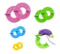 NINVVS 8-Piece Pompon Machine, Pompon Manufacturing Tools, Pompon Knitting Tools, Pompon Knitters, DIY Handmade Pompons, 4 Sizes (3.5/5.5/7 and 9 cm) (Random Color), Pink, Blue, Yellow, Green