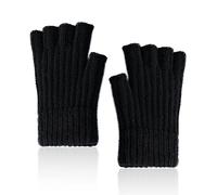 NINVVS Half Finger Gloves - Unisex Winter Warm Gloves (Black)