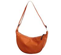 NINVVS Ladies Crescent Moon Underarm Bag, Nylon Shoulder Tote With Zipper and Adjustable Strap - Large Capacity Fashion Casual Beach Bag (Orange)