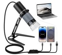 Ninyoon Full HD 1080P USB Digital Microscope Camera for iPhone/iPad Android PC, 50-1000X High Definition Portable Handheld Microscope with Light for Coin Plants Trichome Soldering Skin Scalp