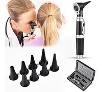 Ninyoon Mini Ear Otoscope Kit - Ear Scope with LED, 3X Magnification, 8 Caps and 1 Storage Case, Diagnostic Ear Care Kit with Hard Plastic Case - Pocket Medical Supplies for Nurses, Kids, Adults, Pets