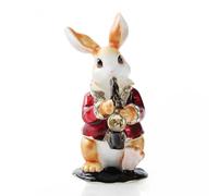 NIODAY Hand Painted Trinket Box Enamel Vintage Jewelry Box Hinged Metal Jewelry Organizer Decorative Treasure Box Unique Gifts Saxophone Rabbit