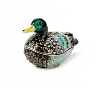 NIODAY Hand Painted Trinket Box Enamel Vintage Jewelry Box mallard Hinged Metal Jewelry Organizer Decorative Treasure Box Unique Valentine's Day Gifts Anniversary
