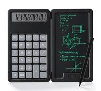 Niodel Desktop Calculator with 6.5" LCD Writing Tablet, 12-Digit Foldable Desktop Calculator with Stylus, Portable Professional Financial Notepad for School, Office & Business(Black)