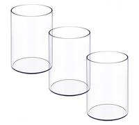 NiOffice Stylish Clear Acrylic Desk Organizer Pen and Pencil Holders Set of 3, Round Makeup Brush Storage Perfect for Home, School and Office Supplies