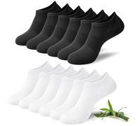 Niofind Bamboo Trainer Socks for Womens and Mens, No Show Ankle Socks Low Cut Invisible Non Slip Liner Socks Multipack Casual Footies for Sneaker Loafers and Boat Shoes