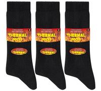 Niofind Thick Warm Thermal Socks for Men Women, Full Cushion Winter Socks, Crew Length Black Heavy Duty Heated Cotton Boot Sock for Work Outdoor Walking, Hiking, Running, Black, 3-5, 3 Pairs