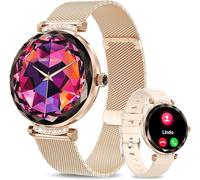 niolina Smart Watch for Women Answer/Make Call, 1.19" AMOLED Smartwatch with Bluetooth for Android IOS Phones, IP68 Waterproof Fitness Tracker with Sleep Monitor SpO2 Heat Rate, Rose Gold
