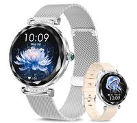 niolina Smart Watch for Women Answer/Make Call, 1.19" AMOLED Smartwatch with Bluetooth for Android iOS Phones, IP68 Waterproof Fitness Activity Tracker with Step Counter, Multiple Sports Modes, Silver