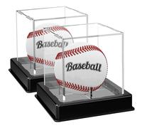 NIOMICO 2 PCS Baseball Holder Display Case Acrylic Baseball Display Case UV Protected Dustproof Holder Multi-scenes Cases for Balls Home Office