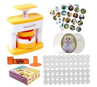 NIOMICO Badge Maker for Kids 1 Set DIY Round Button Maker with 48 Patterns and 48 Button Parts Cute Press Pin Machine Gift for Girls