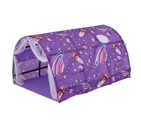 NIOMICO Bed Tent 55x39.4x31.5in Oxford Cloth Safe & Fun Planet Themed Full Size Bed Tent Portable Kids Play Tunnel with Net Curtain for Indoor Home