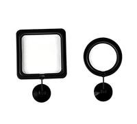 NIOMICO Fish Feeding Ring Aquarium Food Feeder Floating Food Feeding Square Ring with Suction Cup 2PCS BlackFish