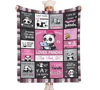 Niopos Panda Blanket for Girl Woman Cute Pandas Gifts Fluffy Flannel Gils Blanket Throw Bed Couch Pink Room Decor Birthday 40x50 Inch