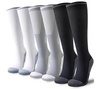 Niorasen Compression Socks for Women Men (20-30mmHg), 3 Pairs Flight Socks Unisex, Travel Sock Compression Stockings Fit Running, Football, Flying, Medical, Prevent Varicose Veins, Promote Circulation
