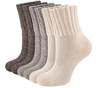 Niorasen Women's Thermal Socks, 3 Pairs Full Cushioned, Cosy Gift Winter | wool with full terry cushioning for soft warmth; cosy winter crew socks for walking, hiking and wearing with boots.