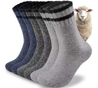 Niorasen Wool Socks for Men, Thick Warm Thermal Socks, Full Terry, 3 pairs | 50% Wool | Outdoor Walking, Hiking & Skiing | Soft Breathable Thermal Socks with Moisture-Wicking Comfort for Winter Boots