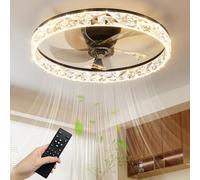 NIORSUN 60CM LED Ceiling Fan with Lights and APP Remote, 3000K/4500K/6000K Stepless Dimmable Low Profile Ceiling Fan, Flush Mount Ceiling Fan,6 Speeds Ceiling Fan Light for Bedroom Living Room（Black）