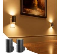 NIORSUN Night Lights Plug into Wall, Dimmable with 3 Color Modes & Auto On/Off Sensor, Ultra-Slim Nightlight for Hallway, Bathroom, Bedroom, Nursery, Kitchen (2 Pack, Black)
