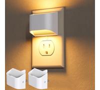 NIORSUN Plug in Night Light, Auto Brightness Sensor Night Light, 3000K Warm White, Dusk to Dawn Sensor Led Night Light,Ultra-Slim Wall Light for Hallway Bathroom Bedroom Stairs, 2 Pack,White