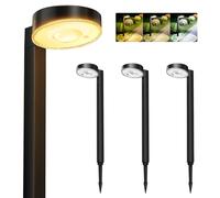 NIORSUN Solar Lights for Outdoor Garden, 4 Pack Solar Garden Path Lights with 3 Color Temperatures and Brighter Lens, IP65 Waterproof Solar Lights for Pathway, Lawn, Patio, Yard, Garden Decoration
