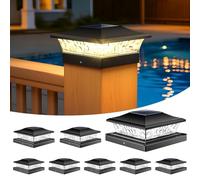 NIORSUN Solar Post Cap Lights, 8 Pack 2-Mode(Warm/Cool Light) Fence Post Lights, IP64 Waterproof, Auto On/Off, Outdoor Deck Fence Garden Lights for 4 * 4 5 * 5 Wood/Vinyl Posts