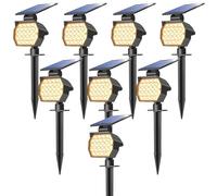 NIORSUN Solar Spot Lights Outdoor,23 LEDs Landscape Lighting with Auto On/Off and 3 Lighting Modes, IP67 Waterproof Spotlights,Outdoor Solar Lights for Yard Garden,8 Pack(Warm White)