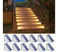 NIORSUN Solar Step Lights 12 Pack, Outdoor Stair Lights Waterproof IP67 with Auto On/Off - 3000K Warm White for Steps, Stairs, Deck, Patio, Yard, Porch, Garden, Sidewalk, Front Door