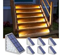 NIORSUN Solar Step Lights 6 Pack, Outdoor Stair Lights Waterproof IP67 with Auto On/Off - 3000K Warm White for Steps, Stairs, Deck, Patio, Yard, Porch, Garden, Sidewalk, Front Door
