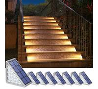 NIORSUN Solar Step Lights 8 Pack, Outdoor Stair Lights Waterproof IP67 with Auto On/Off - 3000K Warm White for Steps, Stairs, Deck, Patio, Yard, Porch, Garden, Sidewalk, Front Door