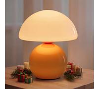 NIORSUN Wireless Mushroom Lamp,Table Lamp for Bedroom, Portables Cordless Lamps,Wireless lamp,Small Bedside Table Touch Lamps for Living Room,Mushroom 5200mAh Battery Operated Lamp Modern (Orange)