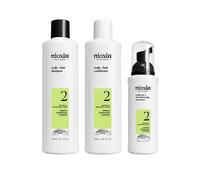 Nioxin Scalp + Hair Thickening System 2 for Natural Hair with Progressed Thinning, Loyalty Kit, One Colour, Women One Colour